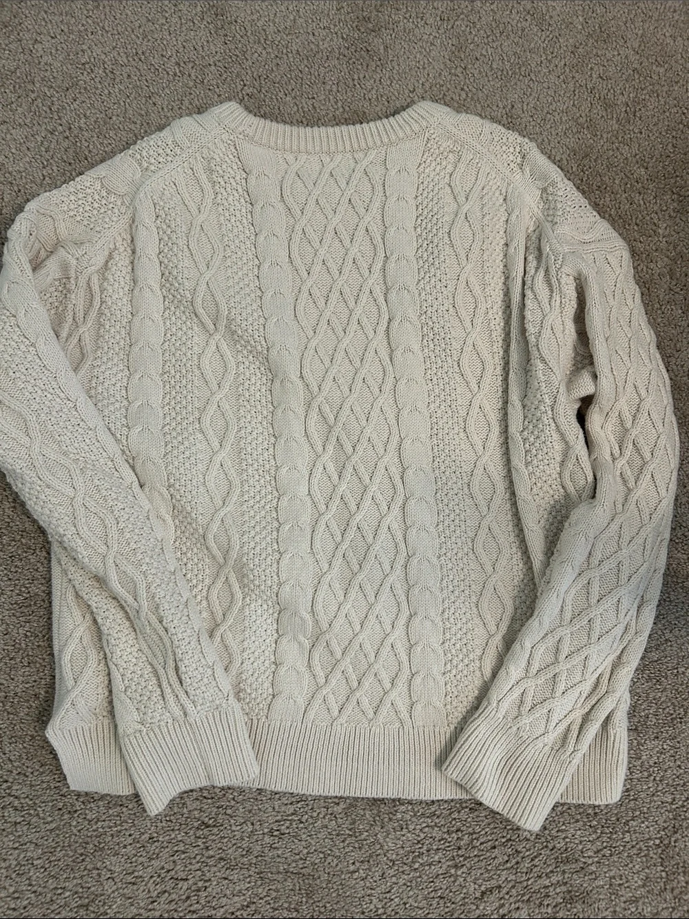 J. Crew Cream Cable-Knit Crewneck Sweater